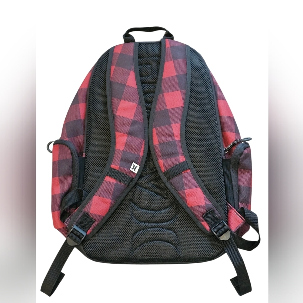 Hurley Red and Black Checkered Men's Skateboared Backpack, 15" And NEW! - Picture 8 of 11